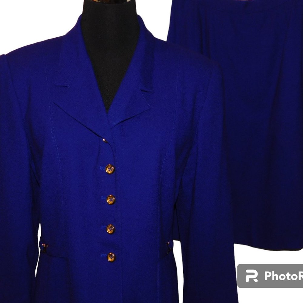 Albert Nipon 100% Wool Suit Women's Size 8 Vintage - image 2